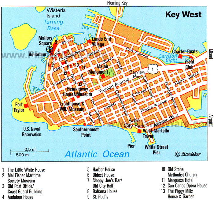 Map of Key West - MY VIRTUAL VACATIONS
