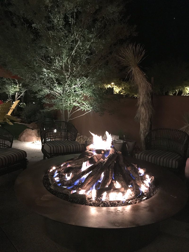 Outside at night for s'mores at Hilton Sedona