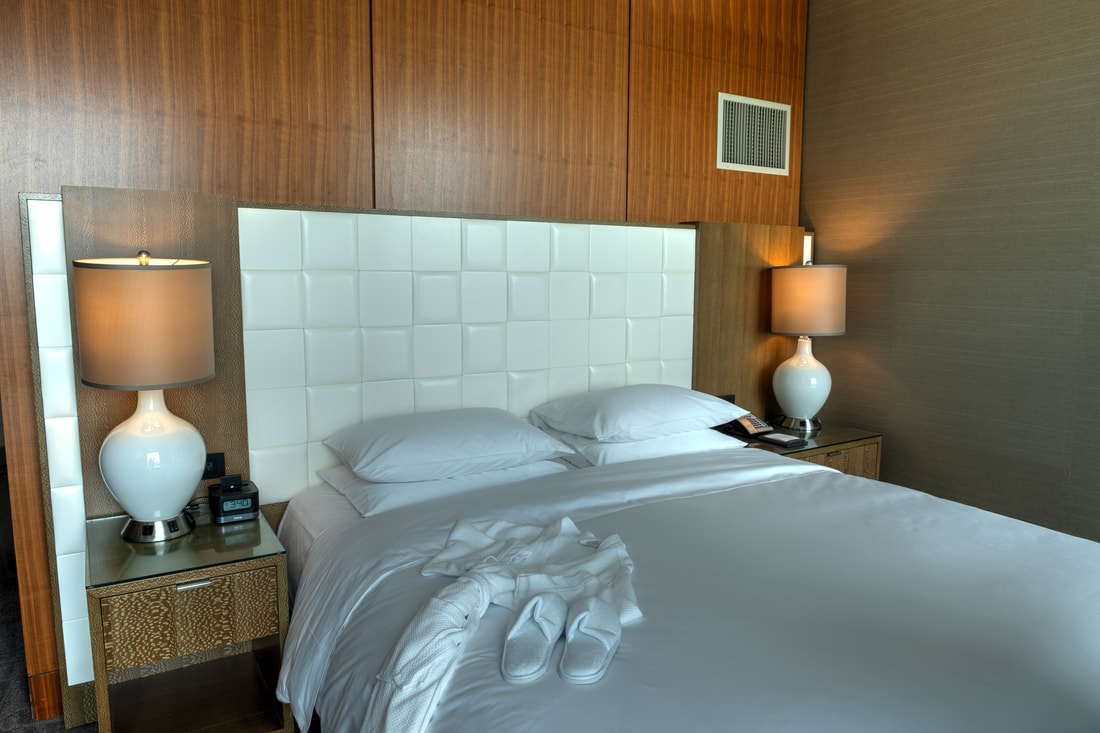 Luxurious bedroom in Regency Suite at Hyatt Regency Tysons Corner Center