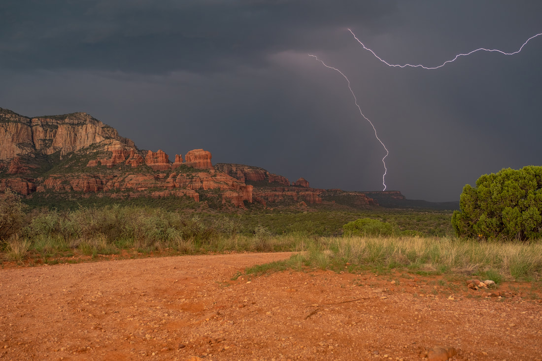Monsoon lightning in Sedona, Arizona