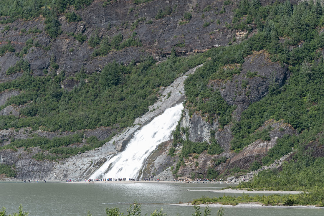 Waterfall at Mendenhall Glacier