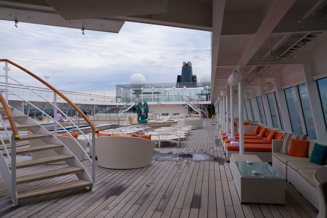 Pool deck on Crystal Cruises
