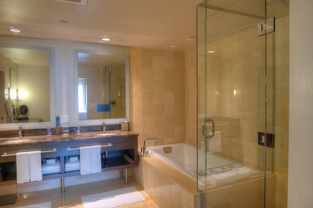 Full bath in Governor Suite at Hyatt at Olive 8