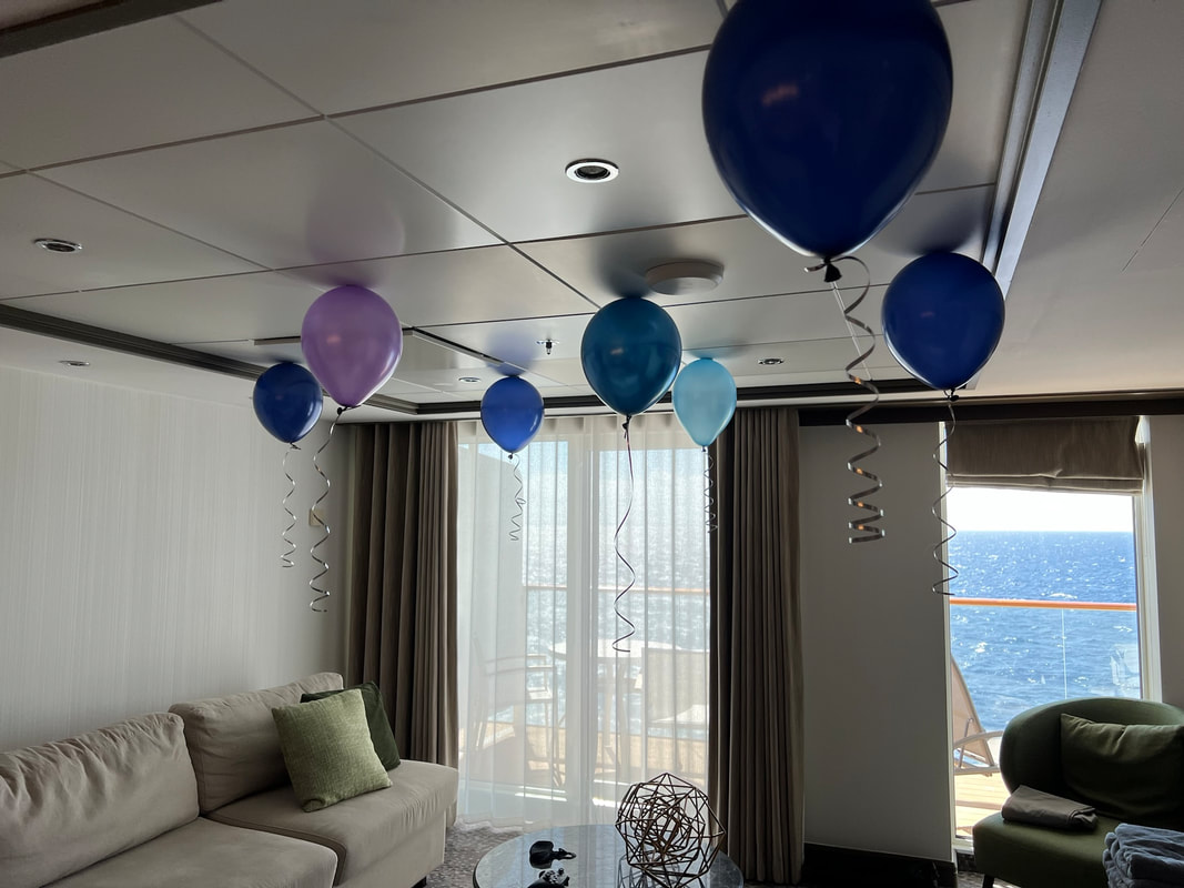 Suite decorations for birthday on Celebrity Cruises