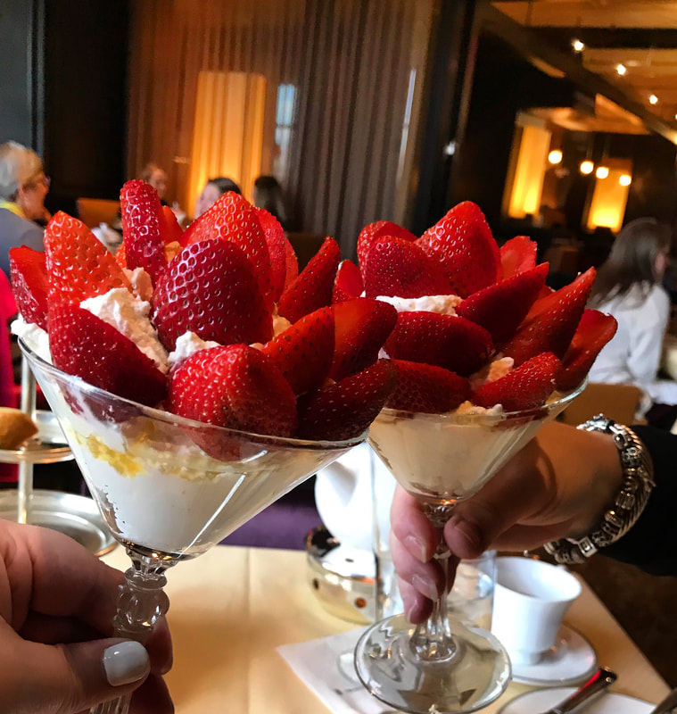 Strawberries and Cream for Royal Afternoon Tea at the Ritz Carlton