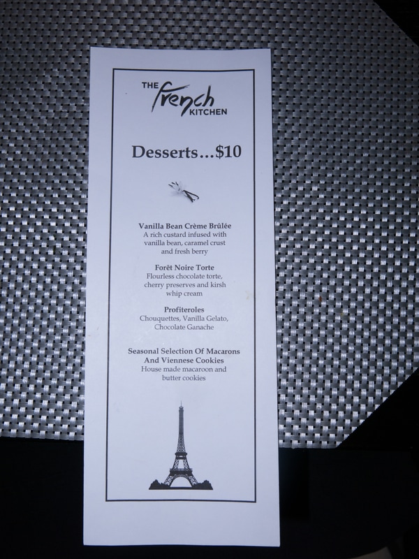 Dessert Menu at The French Kitchen