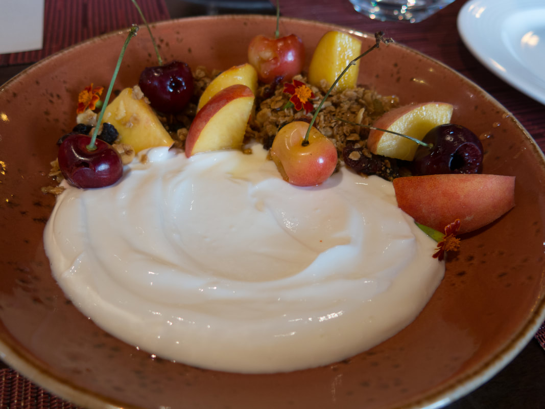 Yogurt Bowl with Granola and Honeyed Fruit at Ritz Carlton Washington DC