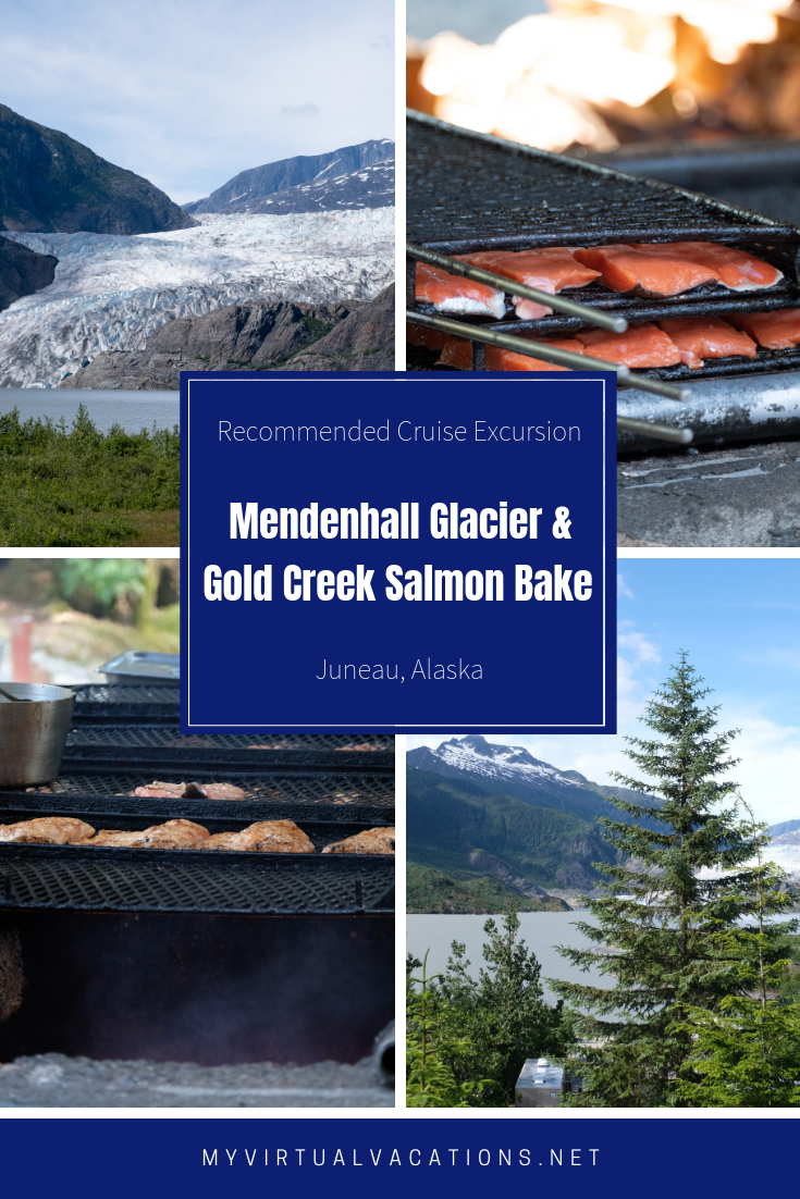 Gold Creek Salmon Bake and Mendenhall Glacier together make a great excursion in Juneau when cruising.