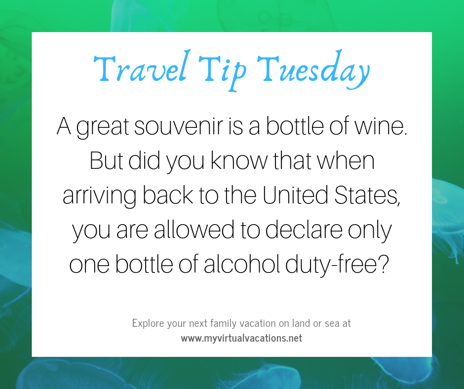 Best travel tip - Duty free wine to declare when traveling