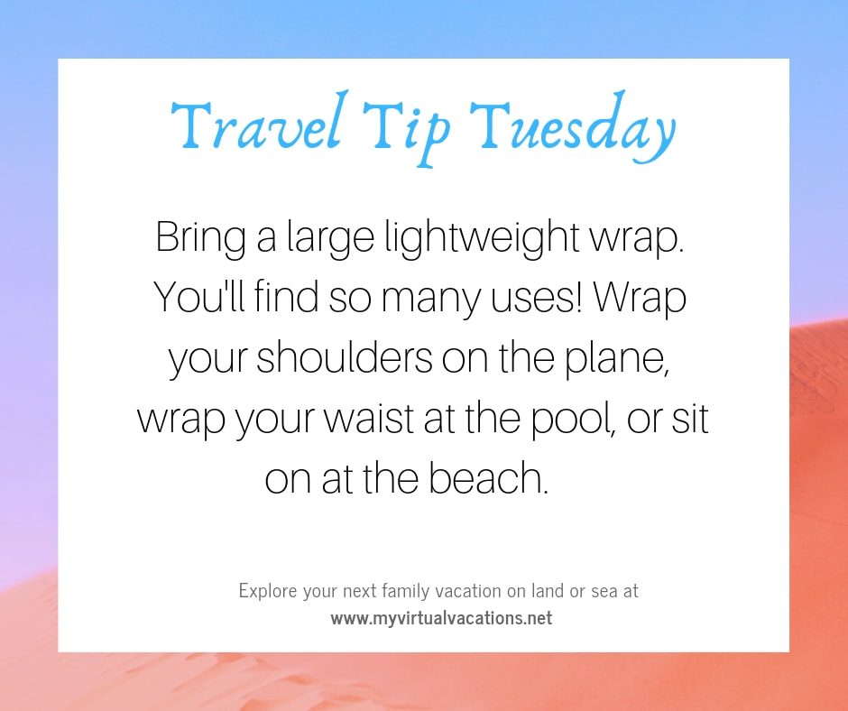 Best travel tip - Pack scarf to use on vacation